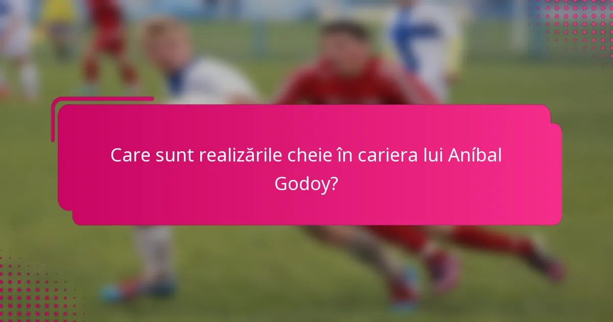 Care sunt realizările cheie în cariera lui Aníbal Godoy?