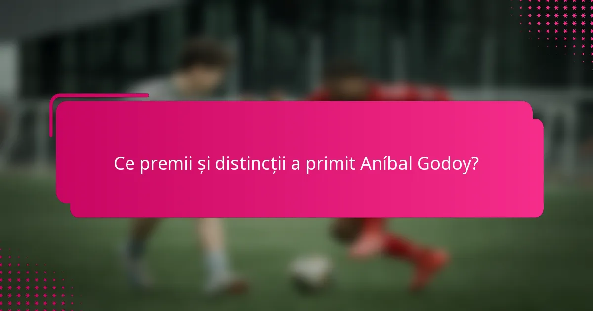 Ce premii și distincții a primit Aníbal Godoy?